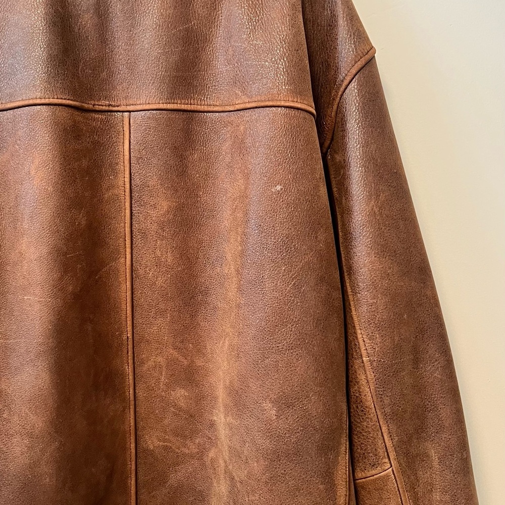 Big Oversized Bomber style leather jacket - Picture 3 of 4